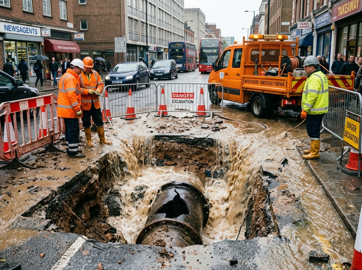 Main Pipeline Burst Sealed - Before Repair