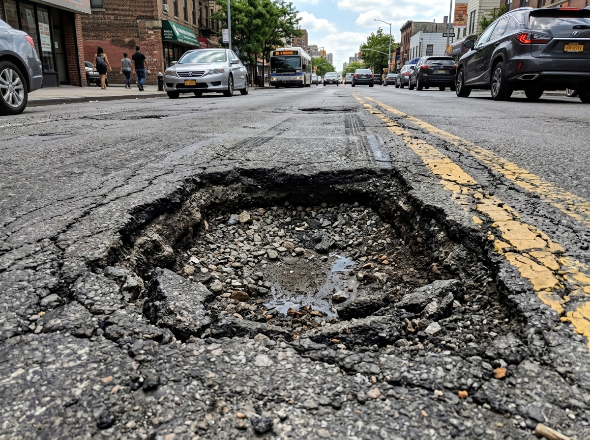 Arterial Road Pothole Repaired - Before Repair